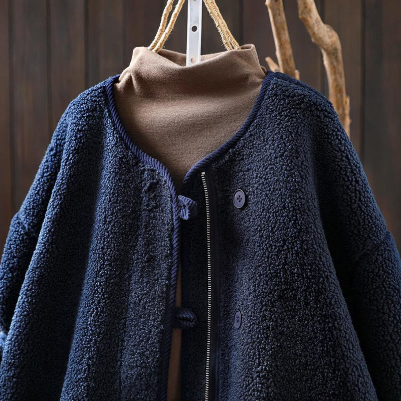 Veste d'hiver chaude en coton à manches longues avec fermeture éclair et boutons , Buddha Stones et dotée de poches. - image 5