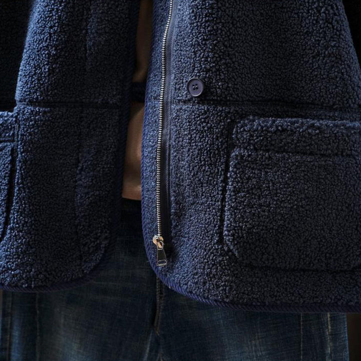 Veste d'hiver chaude en coton à manches longues avec fermeture éclair et boutons , Buddha Stones et dotée de poches. - image 12