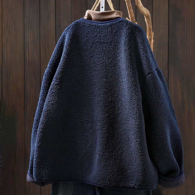 Veste d'hiver chaude en coton à manches longues avec fermeture éclair et boutons , Buddha Stones et dotée de poches. - image 4