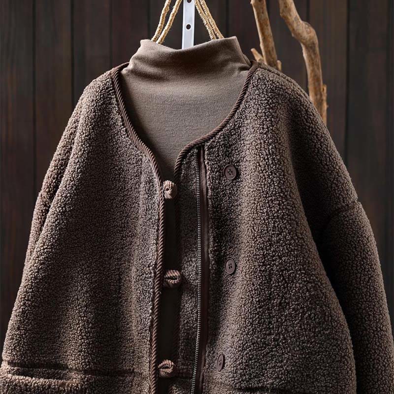 Veste d'hiver chaude en coton à manches longues avec fermeture éclair et boutons , Buddha Stones et dotée de poches. - image 22