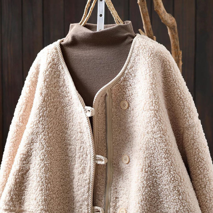 Veste d'hiver chaude en coton à manches longues avec fermeture éclair et boutons , Buddha Stones et dotée de poches. - image 1