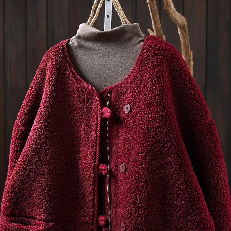 Veste d'hiver chaude en coton à manches longues avec fermeture éclair et boutons , Buddha Stones et dotée de poches. - image 18