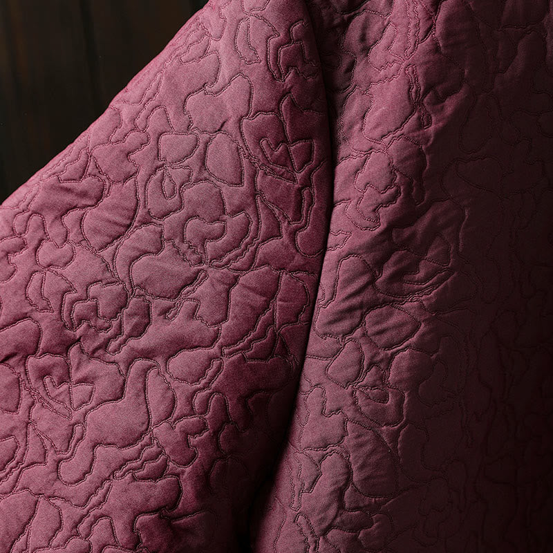 Veste mi-longue à manches longues en coton jacquard avec poches et boutons d'automne Buddha Stones - image 4