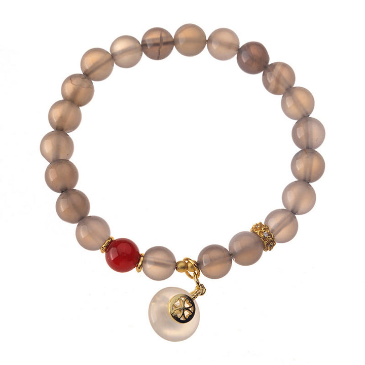Bracelet d'équilibre en agate grise, agate rouge et calcédoine Buddha Stones - image 4