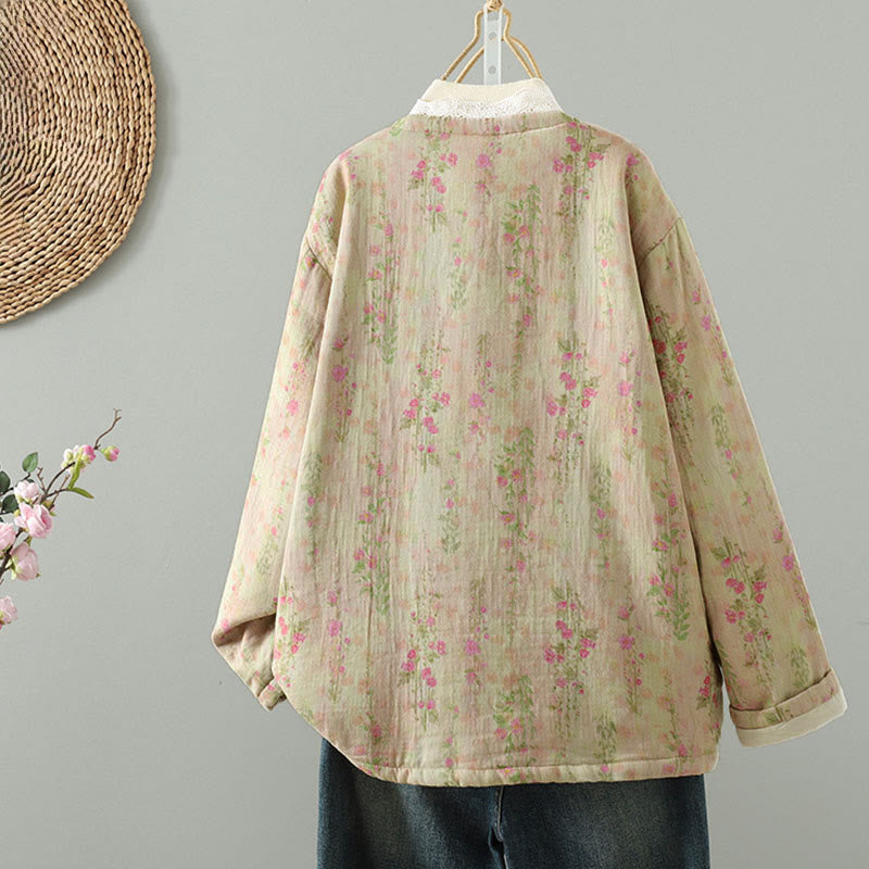 Veste thermique d'hiver pour femme en coton, manches longues, patchwork de dentelle, avec poches, Buddha Stones - image 3