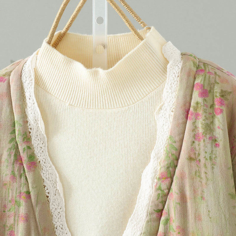 Veste thermique d'hiver pour femme en coton, manches longues, patchwork de dentelle, avec poches, Buddha Stones - image 4