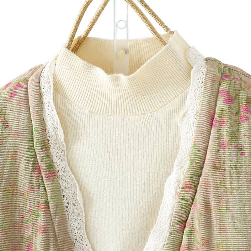 Veste thermique d'hiver pour femme en coton, manches longues, patchwork de dentelle, avec poches, Buddha Stones - image 14