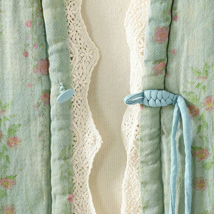 Veste thermique d'hiver pour femme en coton, manches longues, patchwork de dentelle, avec poches, Buddha Stones - image 18