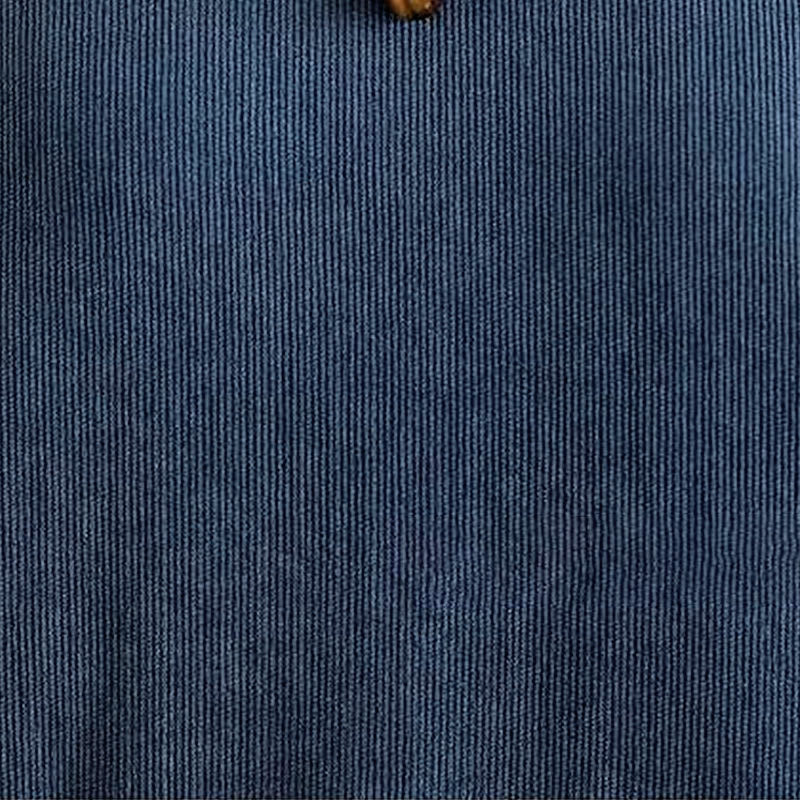 Robe midi en velours côtelé bleu foncé uni à manches longues et poches , Buddha Stones Fall - image 9