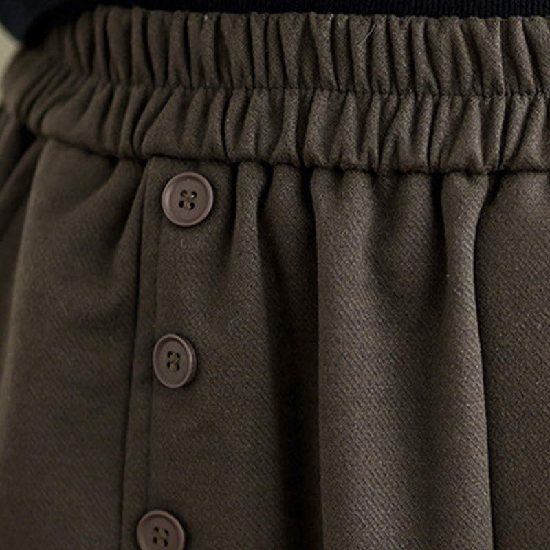 Jupe d'hiver pour femme Buddha Stones en coton pur, longueur 7-8, taille élastique, poches - image 6