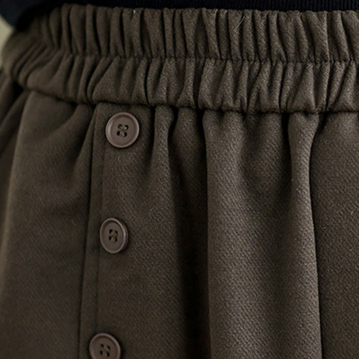 Jupe d'hiver pour femme Buddha Stones en coton pur, longueur 7-8, taille élastique, poches - image 6