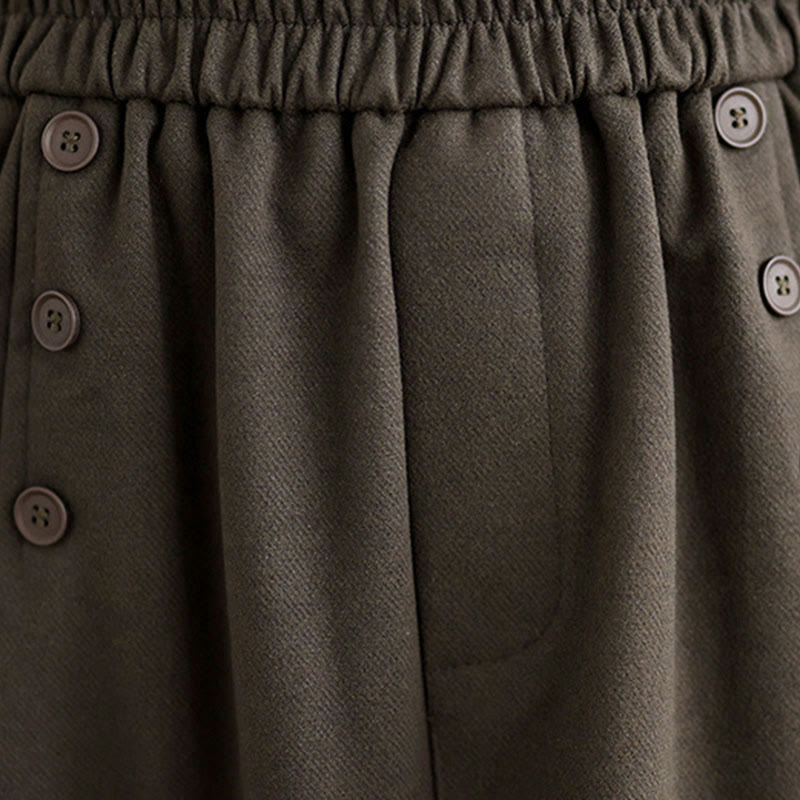 Jupe d'hiver pour femme Buddha Stones en coton pur, longueur 7-8, taille élastique, poches - image 7