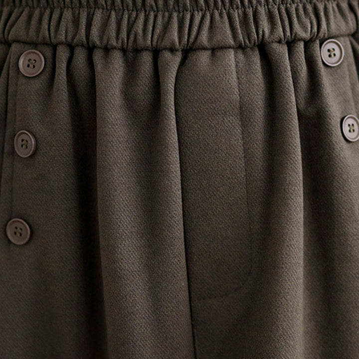 Jupe d'hiver pour femme Buddha Stones en coton pur, longueur 7-8, taille élastique, poches - image 7