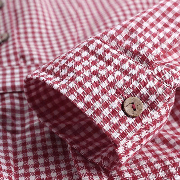Chemise à carreaux à manches longues et boutons pour femme Buddha Stones - image 4