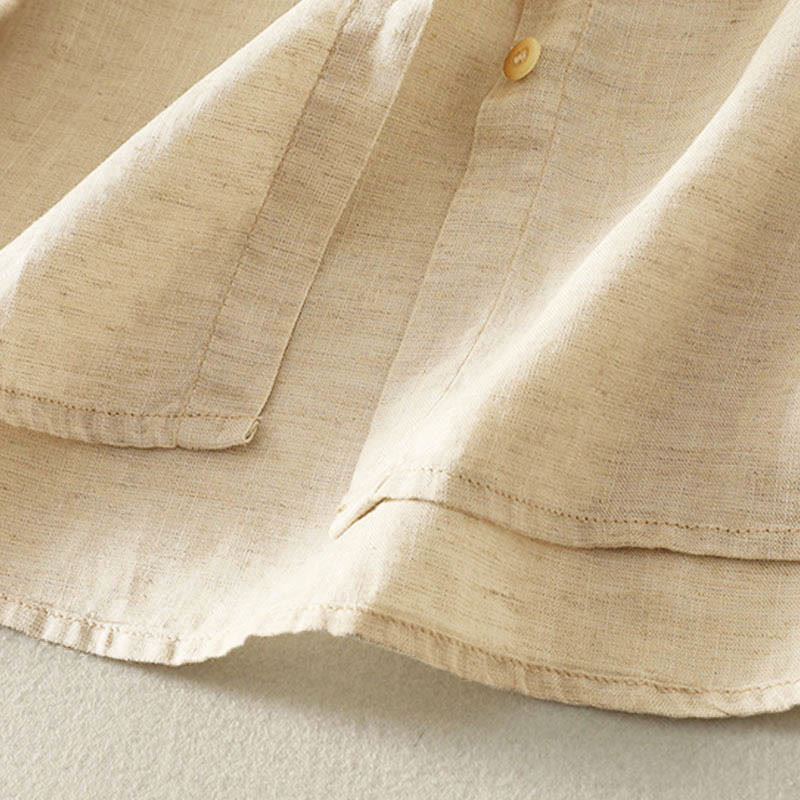 Chemise à manches longues pour femme avec boutons et broderie florale inspirée des Buddha Stones - image 8