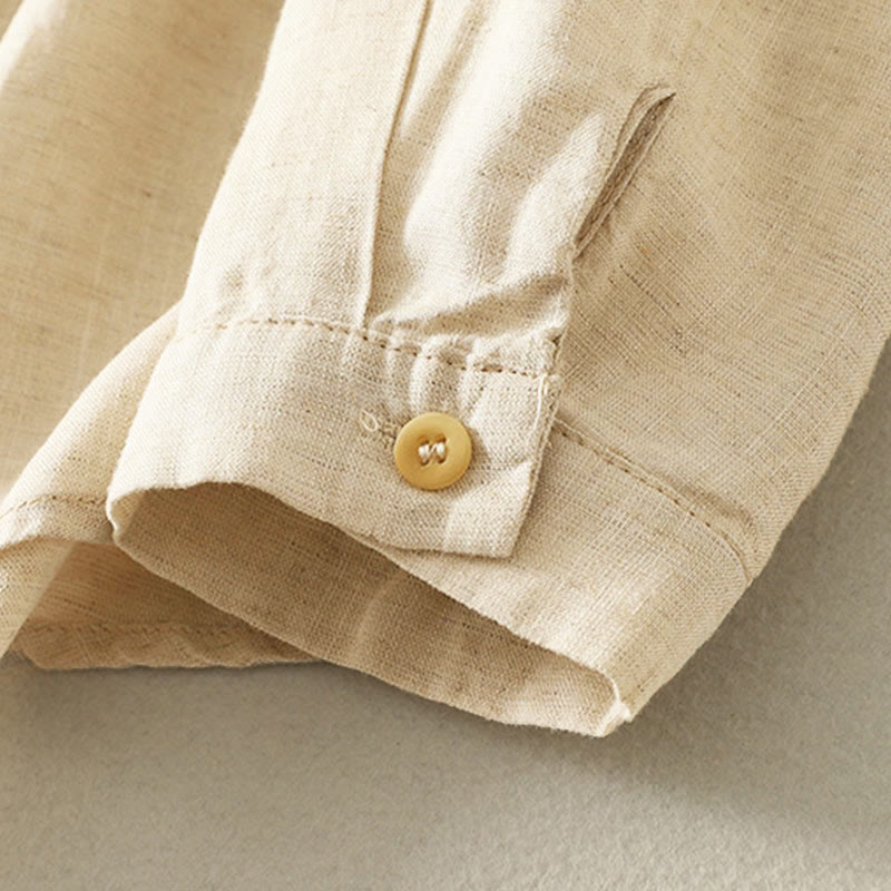 Chemise à manches longues pour femme avec boutons et broderie florale inspirée des Buddha Stones - image 9