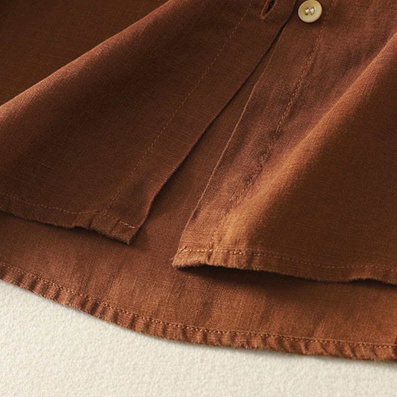 Chemise à manches longues pour femme avec boutons et broderie florale inspirée des Buddha Stones - image 15