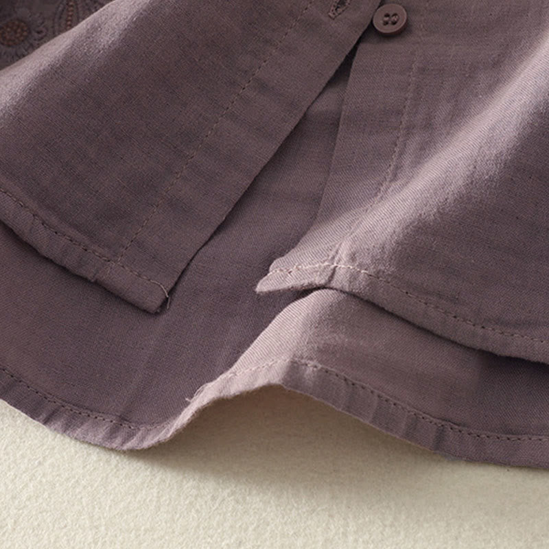 Chemise à revers à manches longues pour femme, ornée de Buddha Stones, de fleurs et de motifs de vigne. - image 21