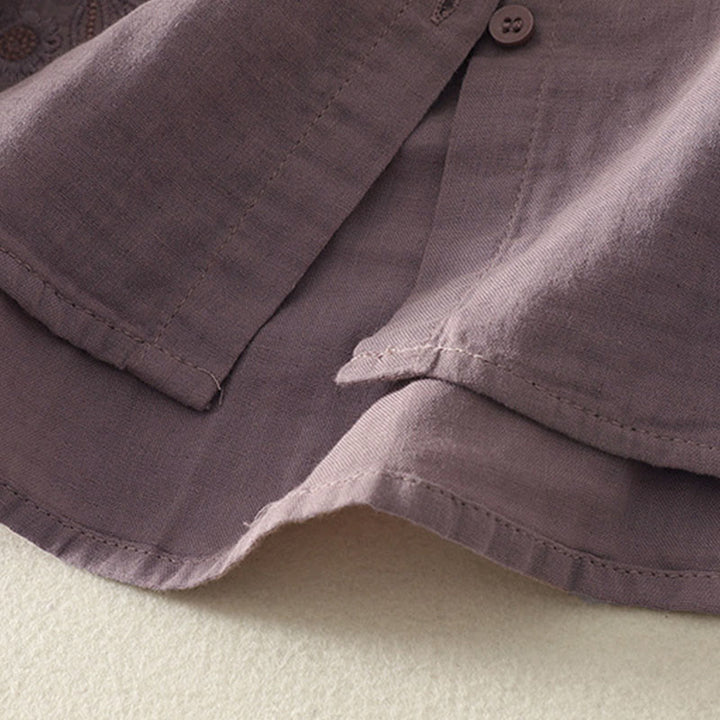 Chemise à revers à manches longues pour femme, ornée de Buddha Stones, de fleurs et de motifs de vigne. - image 21