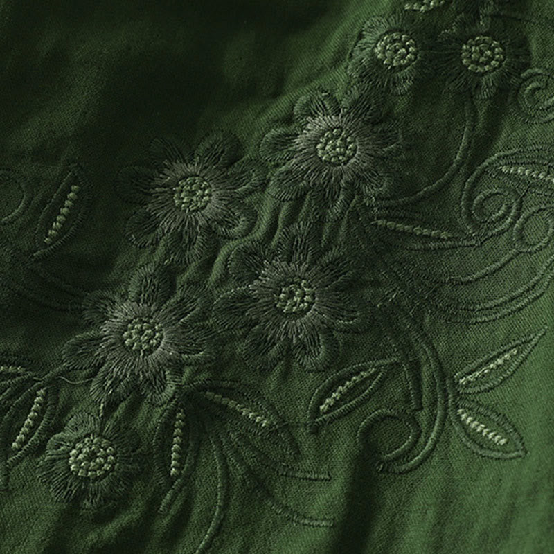 Chemise à revers à manches longues pour femme, ornée de Buddha Stones, de fleurs et de motifs de vigne. - image 3