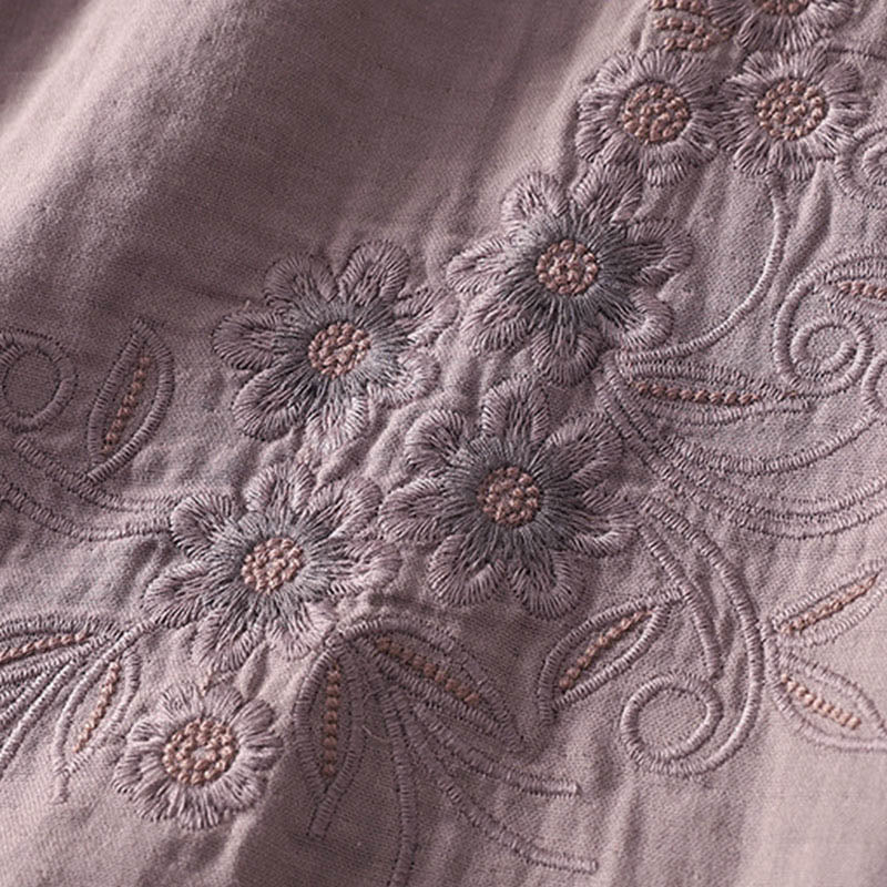 Chemise à revers à manches longues pour femme, ornée de Buddha Stones, de fleurs et de motifs de vigne. - image 19