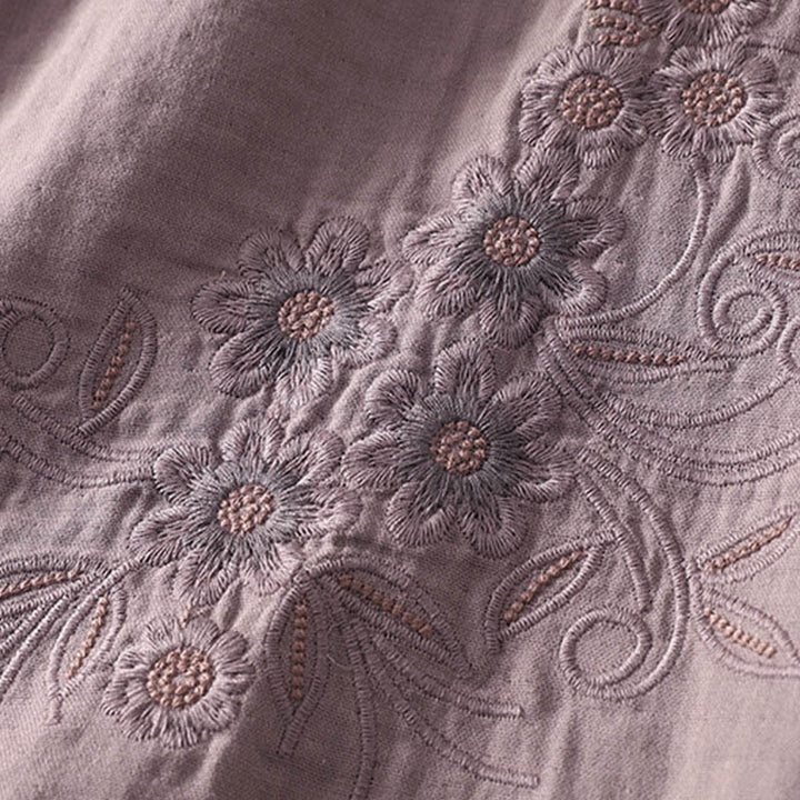 Chemise à revers à manches longues pour femme, ornée de Buddha Stones, de fleurs et de motifs de vigne. - image 19