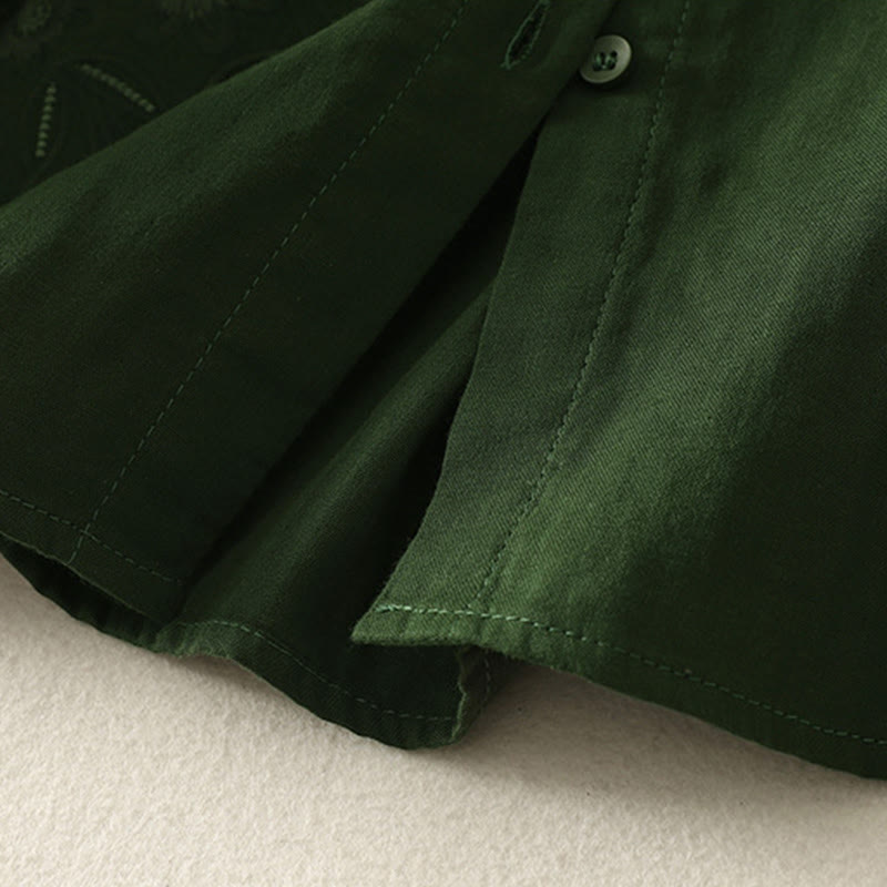 Chemise à revers à manches longues pour femme, ornée de Buddha Stones, de fleurs et de motifs de vigne. - image 5