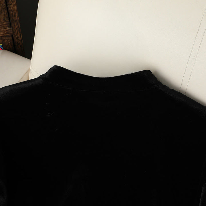 Veste épaisse à manches longues pour femme avec motif de fleurs suspendues et Buddha Stones  - image 11