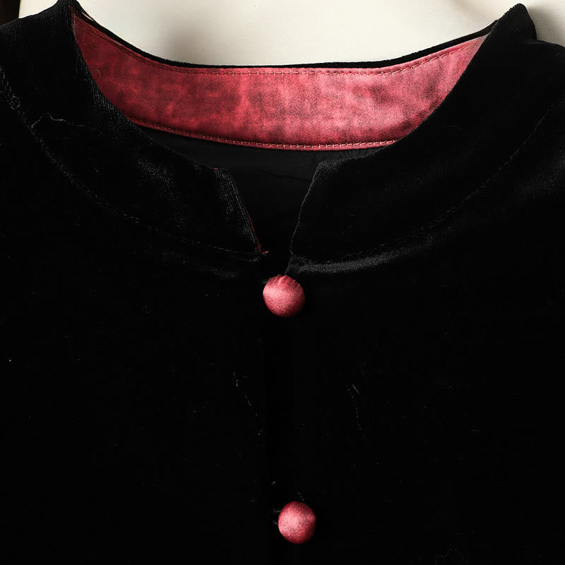 Veste épaisse à manches longues pour femme avec motif de fleurs suspendues et Buddha Stones  - image 5