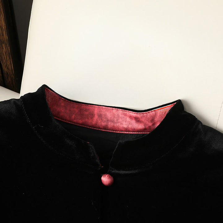 Veste épaisse à manches longues pour femme avec motif de fleurs suspendues et Buddha Stones  - image 4