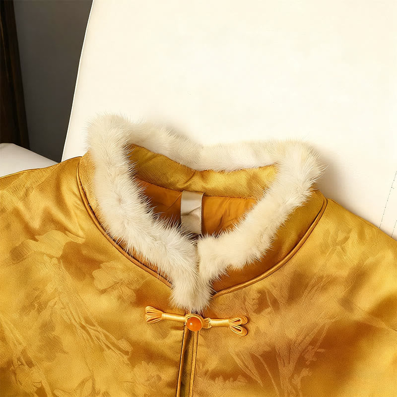 Veste épaisse à manches longues pour femme, ornée de boutons en forme de grenouille et de motifs traditionnels chinois, Buddha Stones  - image 2