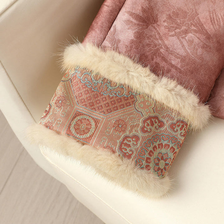 Veste épaisse à manches longues pour femme, ornée de boutons en forme de grenouille et de motifs traditionnels chinois, Buddha Stones  - image 22