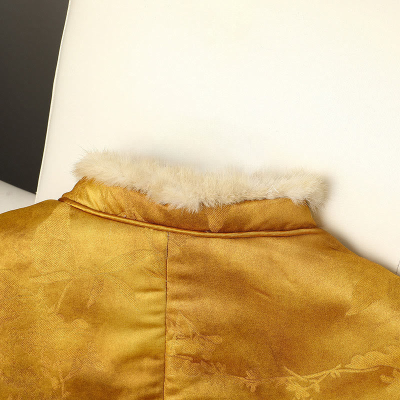 Veste épaisse à manches longues pour femme, ornée de boutons en forme de grenouille et de motifs traditionnels chinois, Buddha Stones  - image 3