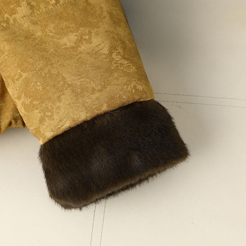 Veste épaisse à manches longues pour femme, en jacquard à motif foncé avec boutons grenouille et Buddha Stones, dotée de poches. - image 4