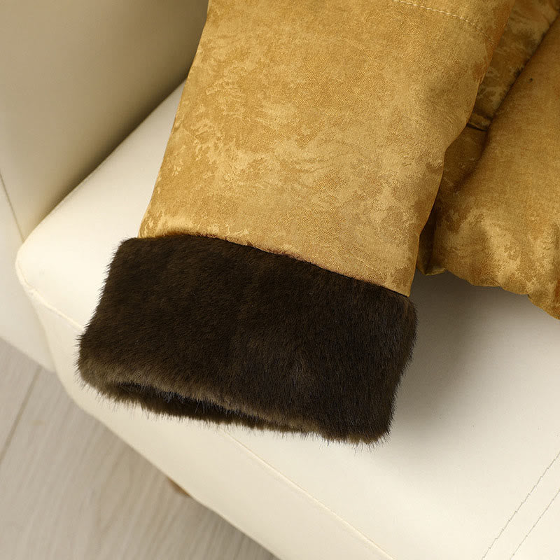 Veste épaisse à manches longues pour femme, en jacquard à motif foncé avec boutons grenouille et Buddha Stones, dotée de poches. - image 5