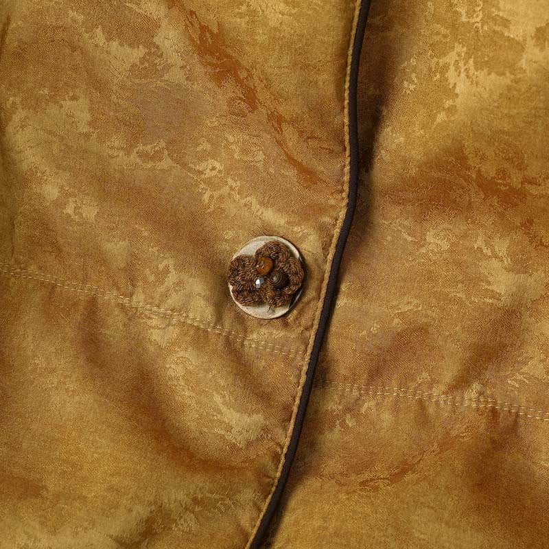 Veste épaisse à manches longues pour femme, en jacquard à motif foncé avec boutons grenouille et Buddha Stones, dotée de poches. - image 6