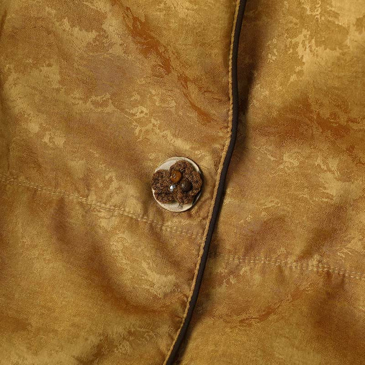 Veste épaisse à manches longues pour femme, en jacquard à motif foncé avec boutons grenouille et Buddha Stones, dotée de poches. - image 6