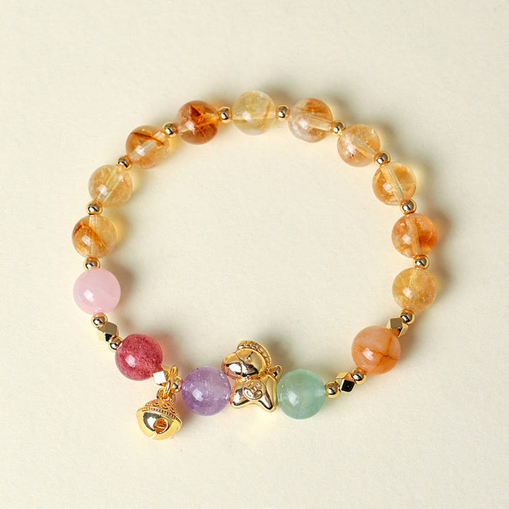 Bracelet de protection en Buddha Stones, année du Cheval, citrine, améthyste et cristaux variés - image 6