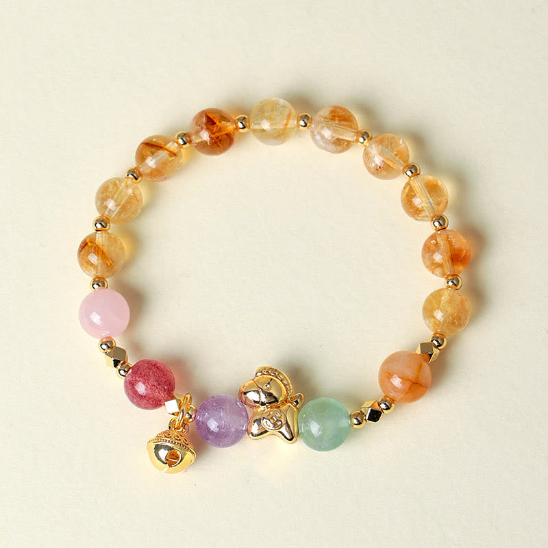 Bracelet de protection en Buddha Stones, année du Cheval, citrine, améthyste et cristaux variés - image 6