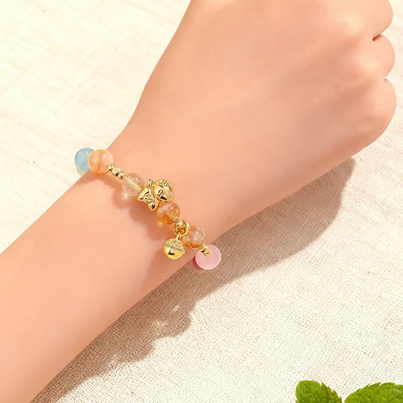 Bracelet de protection en Buddha Stones, année du Cheval, citrine, améthyste et cristaux variés - image 10