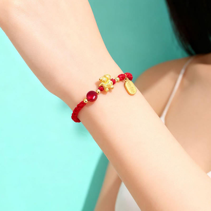 Bracelet en argent sterling 999 Buddha Stones, année du Cheval, symbole de paix, de prospérité et de succès - image 2