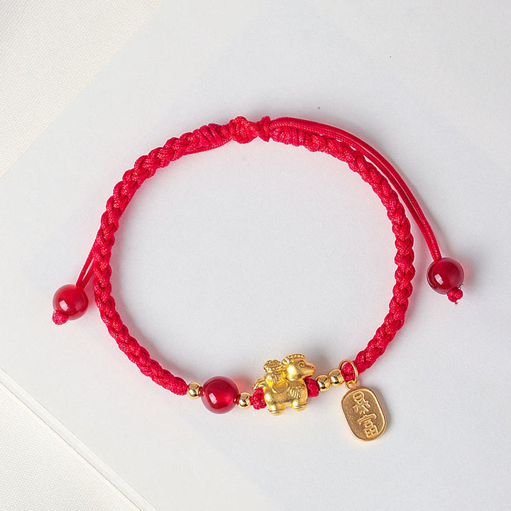 Bracelet en argent sterling 999 Buddha Stones, année du Cheval, symbole de paix, de prospérité et de succès - image 1