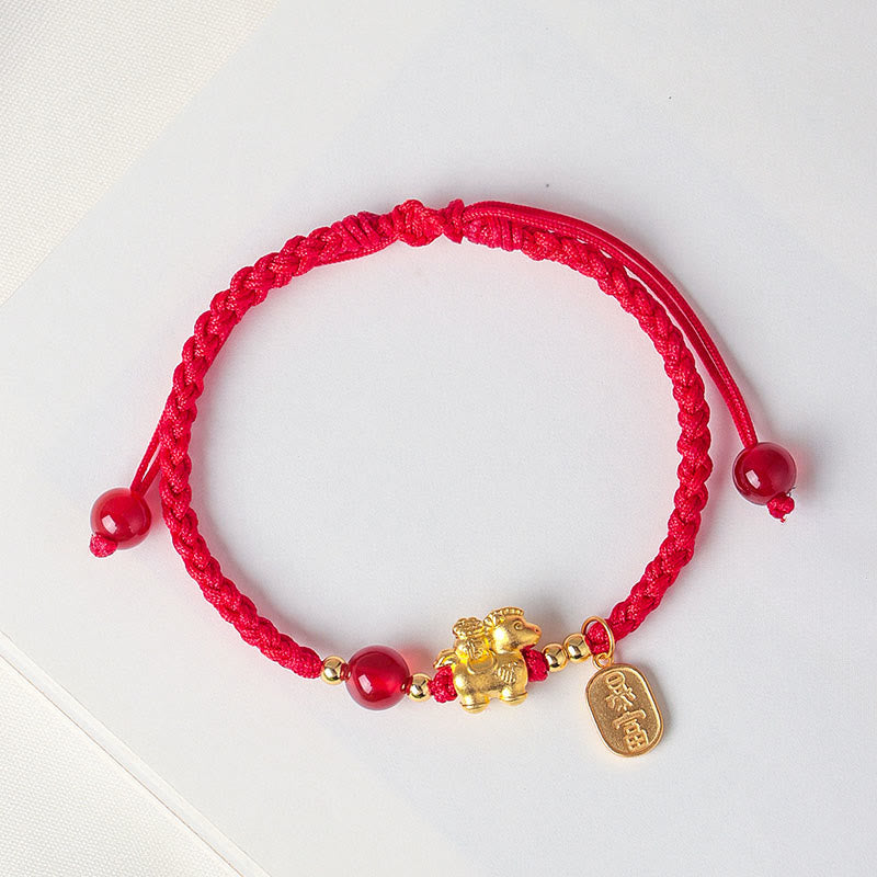 Bracelet en argent sterling 999 Buddha Stones, année du Cheval, symbole de paix, de prospérité et de succès - image 1