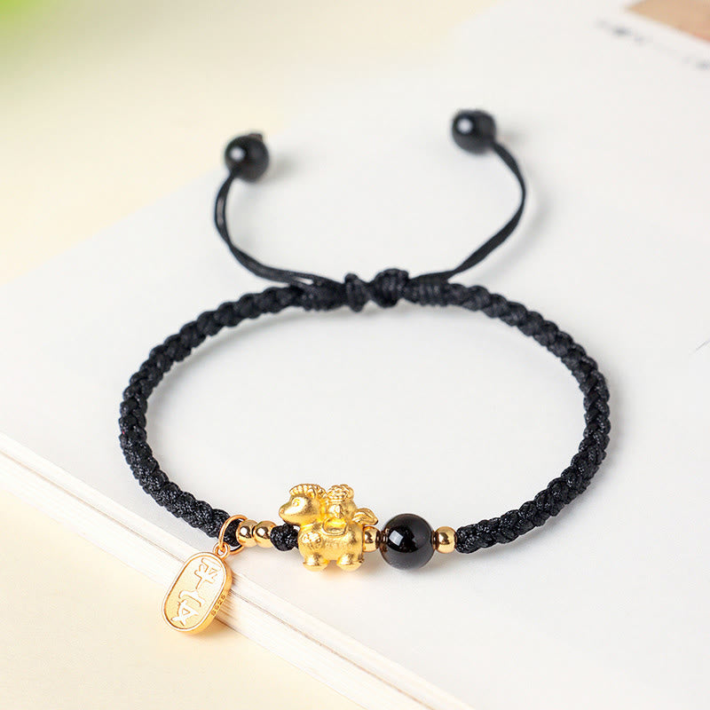 Bracelet en argent sterling 999 Buddha Stones, année du Cheval, symbole de paix, de prospérité et de succès - Noir (Tour de poignet : 14-18 cm) - image 7