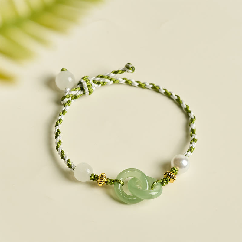 Bracelet de paix en corde tressée avec Buddha Stones et boucle d'amour apaisante - image 1