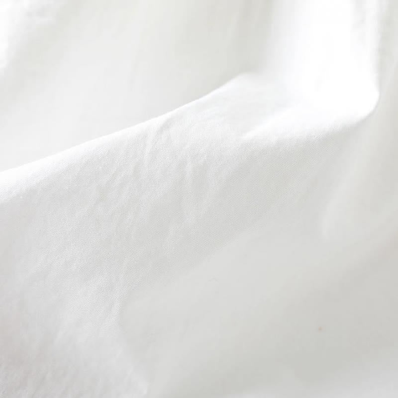 Chemise à manches longues en coton pour femme, ornée de boutons et de plis accordéon blancs à motifs de Buddha Stones - image 12