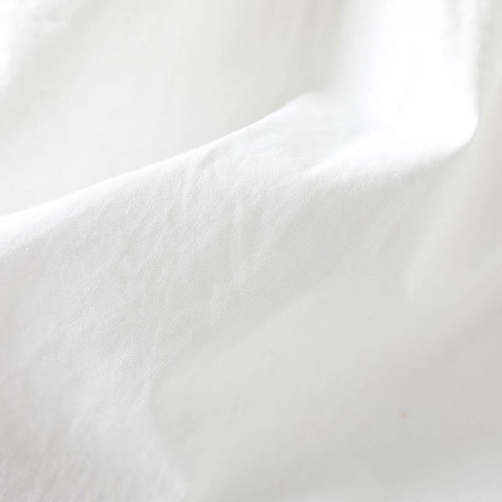 Chemise à manches longues en coton pour femme, ornée de boutons et de plis accordéon blancs à motifs de Buddha Stones - image 12