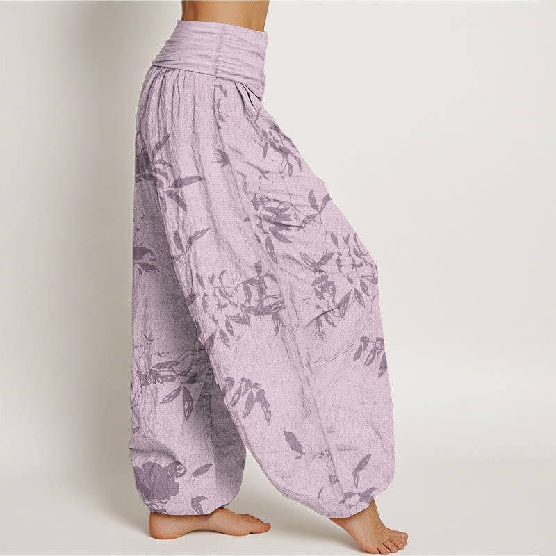 Pantalon harem à taille élastique pour femme, motif branches de coton et Buddha Stones - image 9