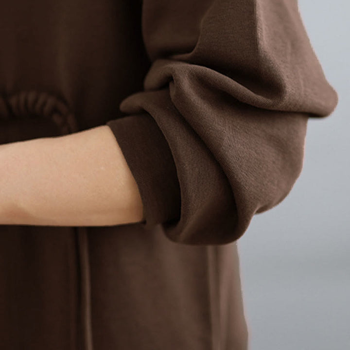 Sweat-shirt à manches longues en coton uni à col rond et boutons grenouille pour femme, motif Buddha Stones - image 13
