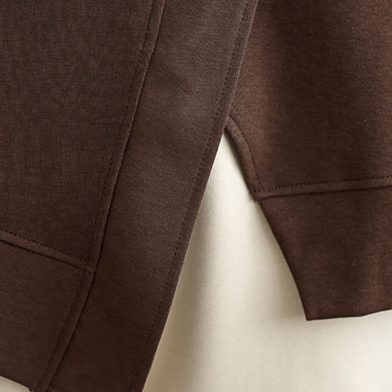 Sweat-shirt en coton pour femme, motif Buddha Stones, couleur unie, design asymétrique, col rond, manches longues. - image 13